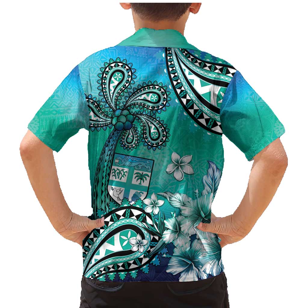 Fiji Born Indian Family Matching Mermaid Dress and Hawaiian Shirt Palm Paisley With Tapa Pattern LT05 - Polynesian Pride