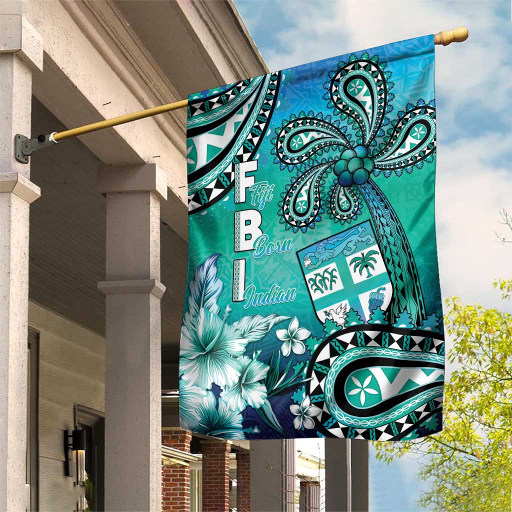 Fiji Born Indian Garden Flag Palm Paisley With Tapa Pattern
