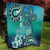 Fiji Born Indian Quilt Palm Paisley With Tapa Pattern