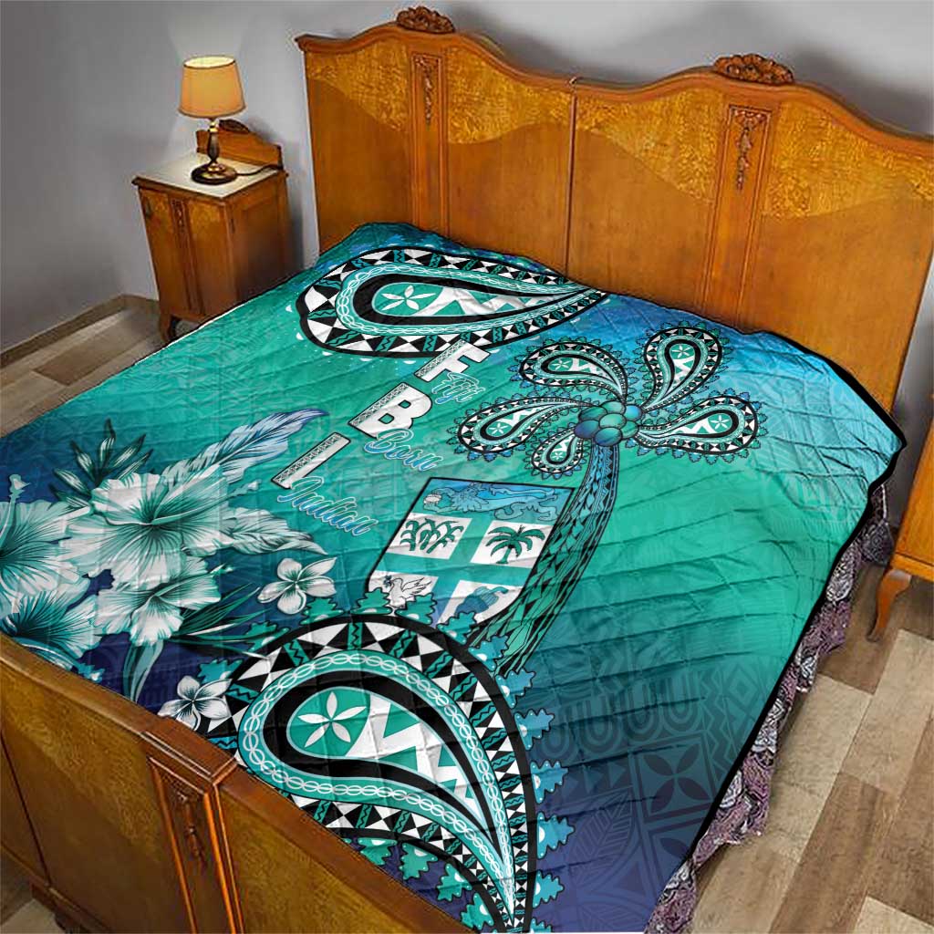Fiji Born Indian Quilt Palm Paisley With Tapa Pattern