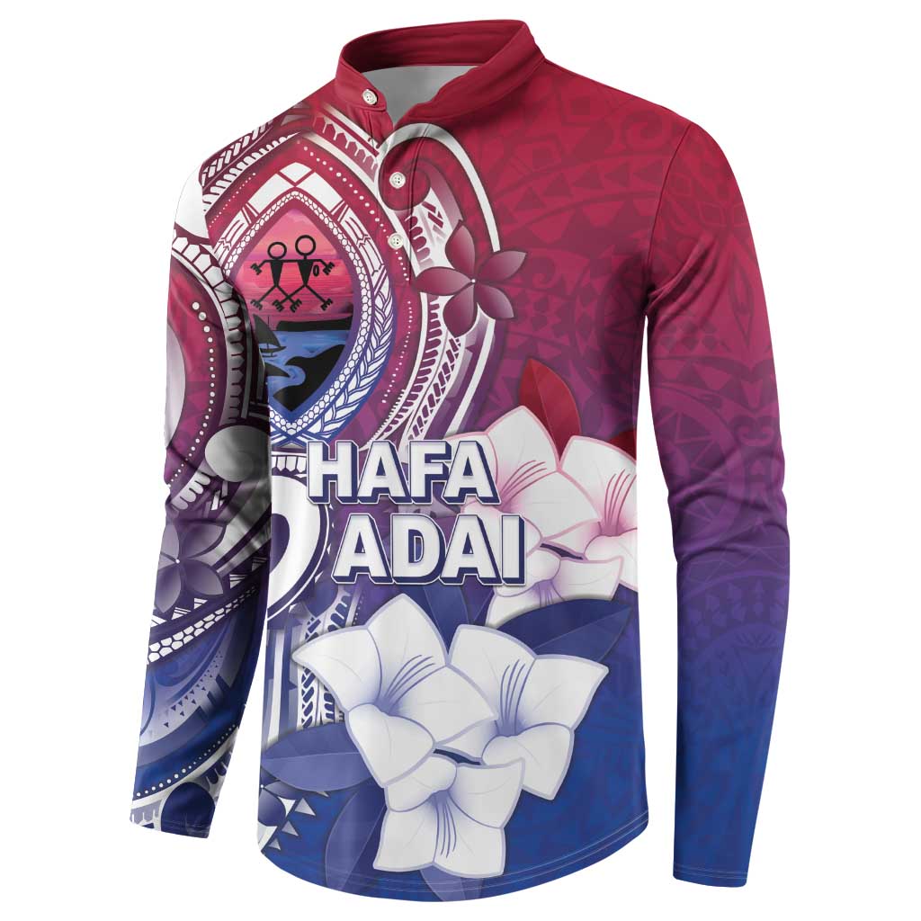 Guam Gadao Button Sweatshirt Hafa Adai Micronesian Tribal Pattern