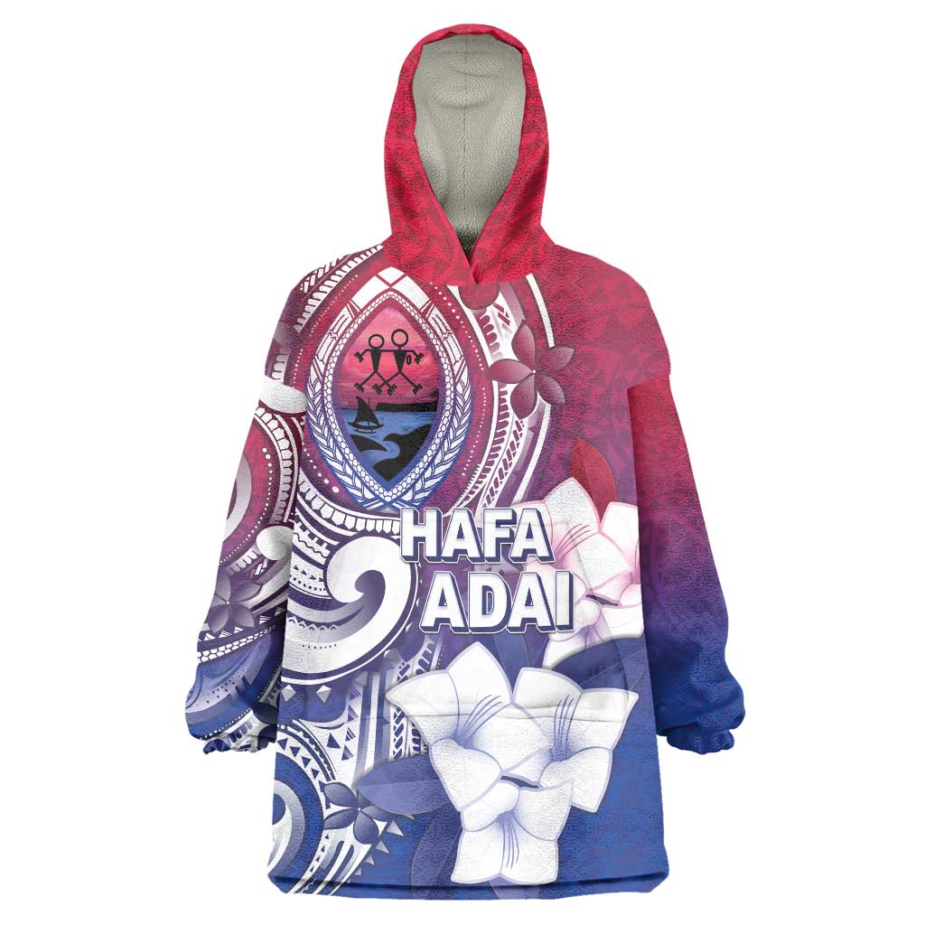Guam Gadao Wearable Blanket Hoodie Hafa Adai Micronesian Tribal Pattern