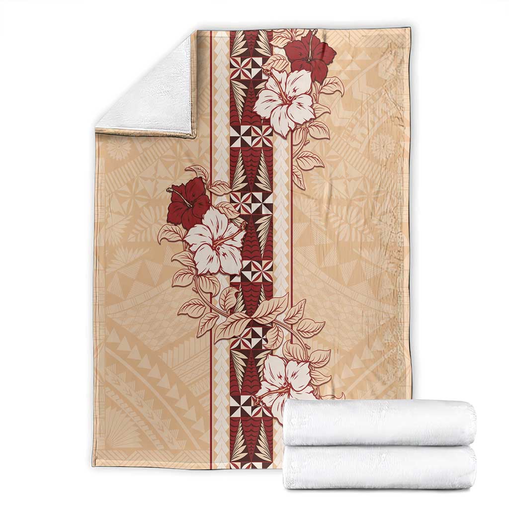 Tonga Language Week Blanket Hibiscus Tongan Ngatu Pattern