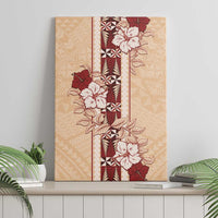 Tonga Language Week Canvas Wall Art Hibiscus Tongan Ngatu Pattern
