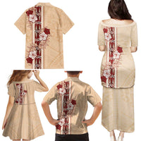 Tonga Language Week Family Matching Puletasi and Hawaiian Shirt Hibiscus Tongan Ngatu Pattern LT05 - Polynesian Pride
