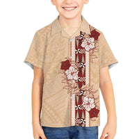 Tonga Language Week Family Matching Summer Maxi Dress and Hawaiian Shirt Hibiscus Tongan Ngatu Pattern
