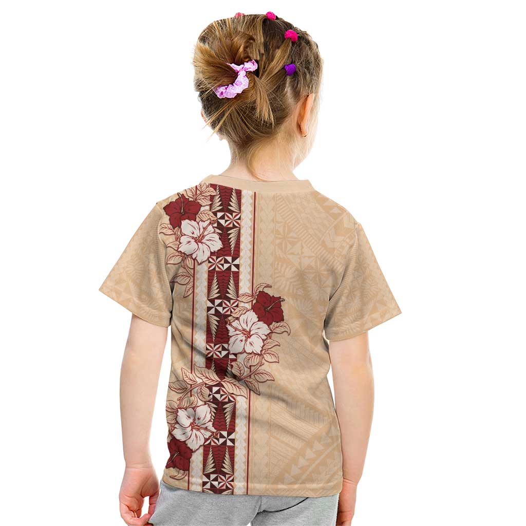 Tonga Language Week Kid T Shirt Hibiscus Tongan Ngatu Pattern