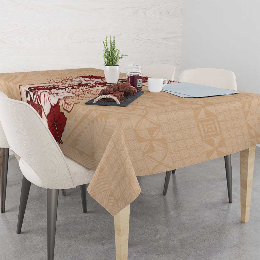 Tonga Language Week Tablecloth Hibiscus Tongan Ngatu Pattern