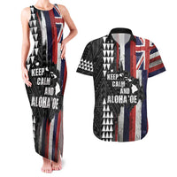 Hawaii 1959 Statehood Day Couples Matching Tank Maxi Dress and Hawaiian Shirt Classic Style