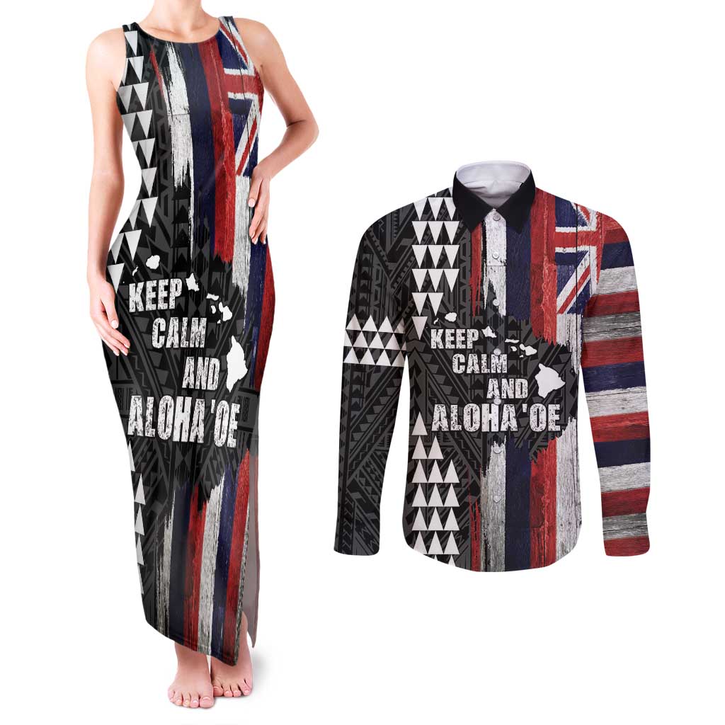 Hawaii 1959 Statehood Day Couples Matching Tank Maxi Dress and Long Sleeve Button Shirt Classic Style