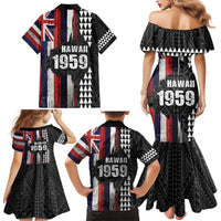 Hawaii 1959 Statehood Day Family Matching Mermaid Dress and Hawaiian Shirt Classic Style LT05 - Polynesian Pride