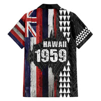 Hawaii 1959 Statehood Day Family Matching Off The Shoulder Long Sleeve Dress and Hawaiian Shirt Classic Style LT05 - Polynesian Pride