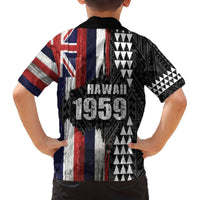 Hawaii 1959 Statehood Day Family Matching Off Shoulder Short Dress and Hawaiian Shirt Classic Style