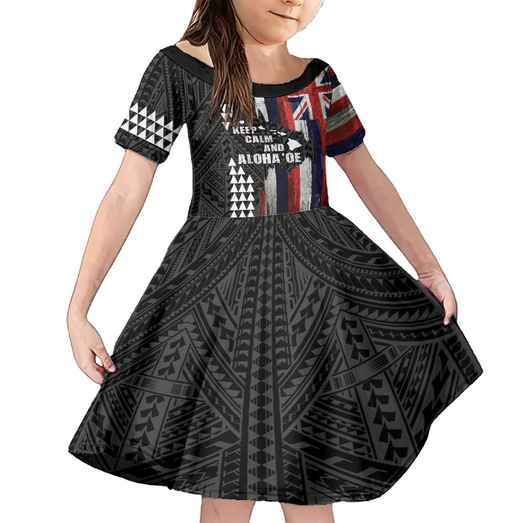 Hawaii 1959 Statehood Day Family Matching Tank Maxi Dress and Hawaiian Shirt Classic Style LT05 Daughter's Dress Black - Polynesian Pride