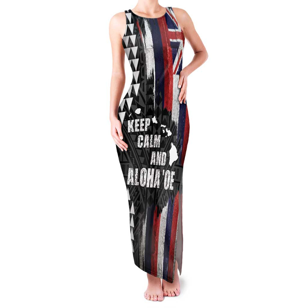 Hawaii 1959 Statehood Day Family Matching Tank Maxi Dress and Hawaiian Shirt Classic Style LT05 Mom's Dress Black - Polynesian Pride