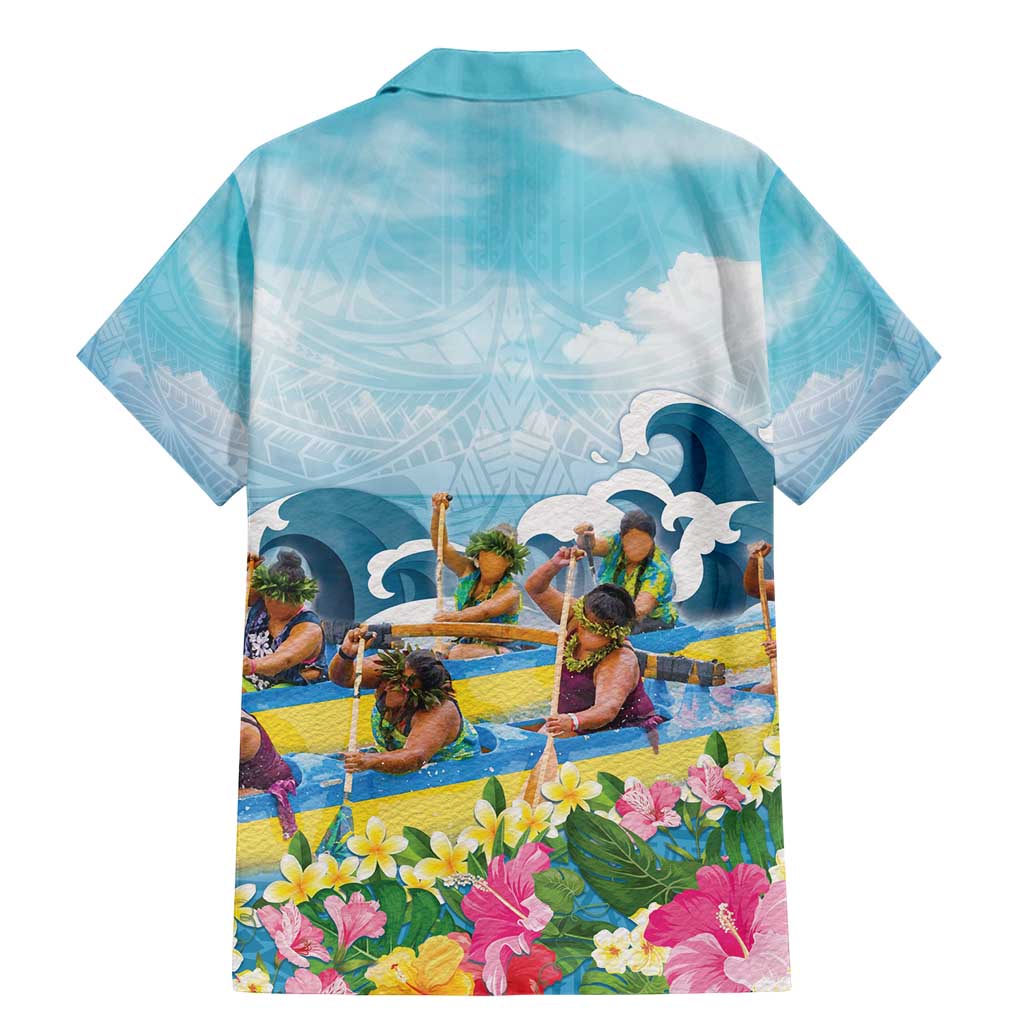 Hawaii Outrigger Canoe Race Family Matching Mermaid Dress and Hawaiian Shirt Polynesian Style Watercolor Style LT05 - Polynesian Pride
