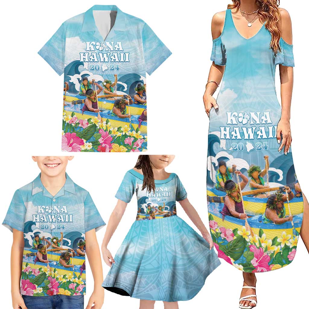 Hawaii Outrigger Canoe Race Family Matching Summer Maxi Dress and Hawaiian Shirt Polynesian Style Watercolor Style LT05 - Polynesian Pride