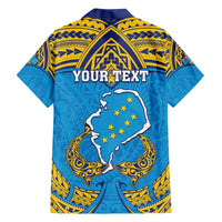 Personalised Tuvalu Independence Day Family Matching Summer Maxi Dress and Hawaiian Shirt Coat Of Arms With Polynesian Dolphin Tattoo LT05 - Polynesian Pride