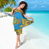 Tuvalu Independence Day Sarong Coat Of Arms With Polynesian Dolphin Tattoo LT05 - Polynesian Pride