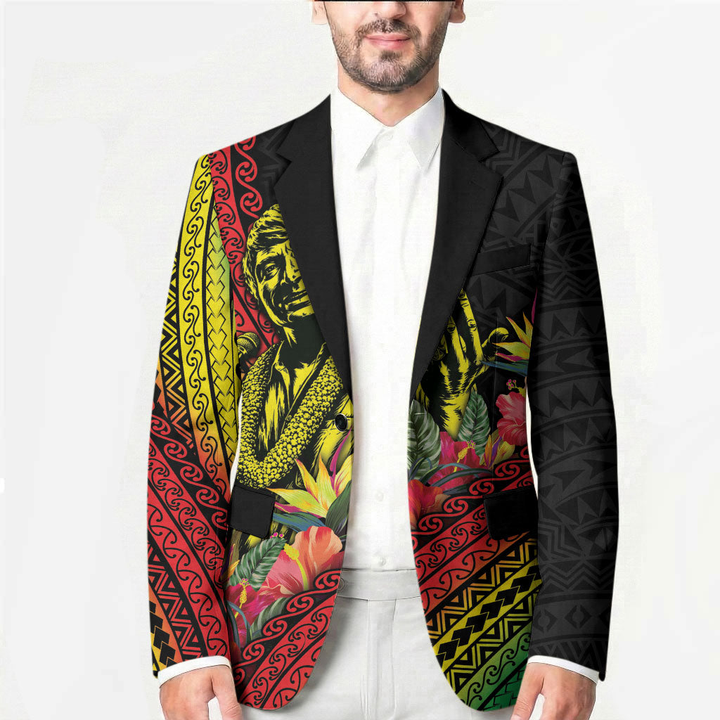Retro Hawaiian Singer Blazer Polynesian Style Tropical Flowers LT05 - Polynesian Pride