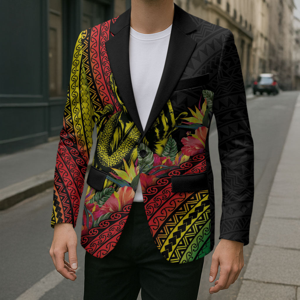 Retro Hawaiian Singer Blazer Polynesian Style Tropical Flowers LT05 - Polynesian Pride