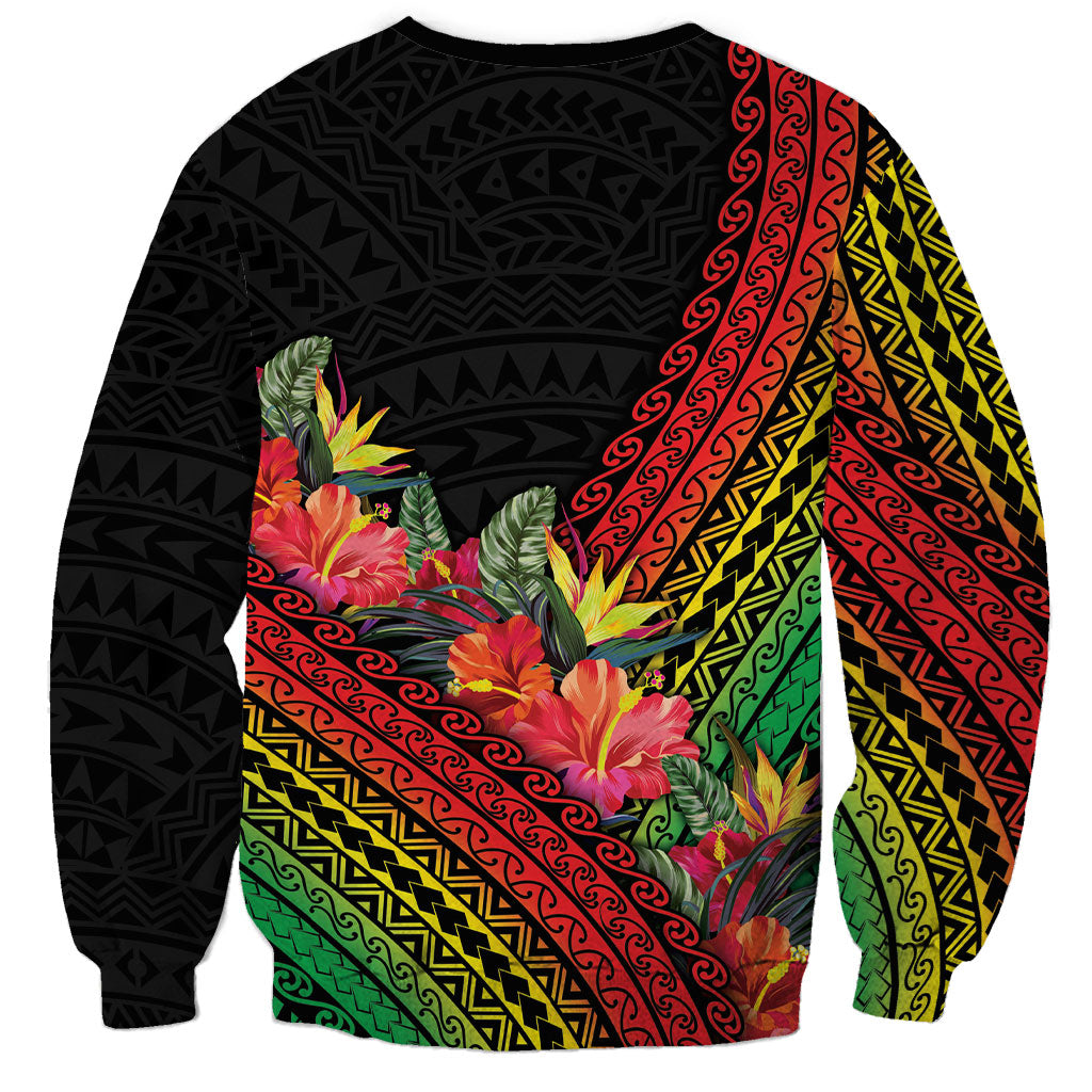 Retro Hawaiian Singer Sweatshirt Polynesian Style Tropical Flowers LT05 - Polynesian Pride
