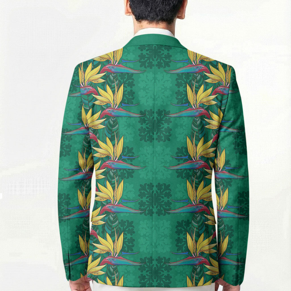 Hawaii Waikiki King Blazer Green Quilt With Pua Manu LT05 - Polynesian Pride