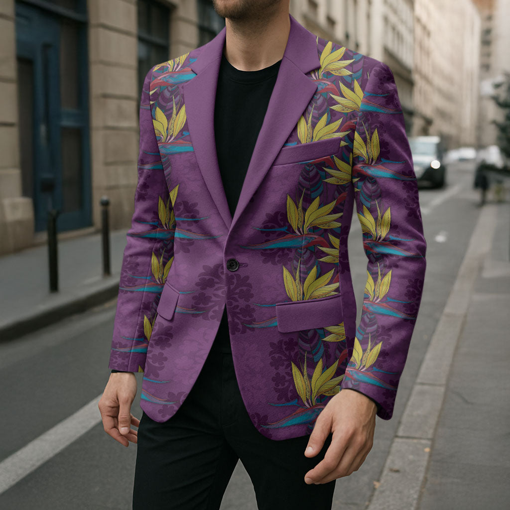 Hawaii Waikiki King Blazer Purple Quilt With Pua Manu LT05 - Polynesian Pride