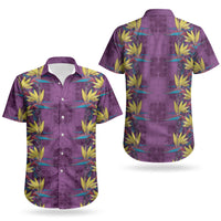 Hawaii Waikiki King Couples Matching Mermaid Dress and Hawaiian Shirt Purple Quilt With Pua Manu LT05 - Polynesian Pride
