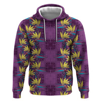 Hawaii Waikiki King Hoodie Purple Quilt With Pua Manu LT05 Pullover Hoodie Purple - Polynesian Pride