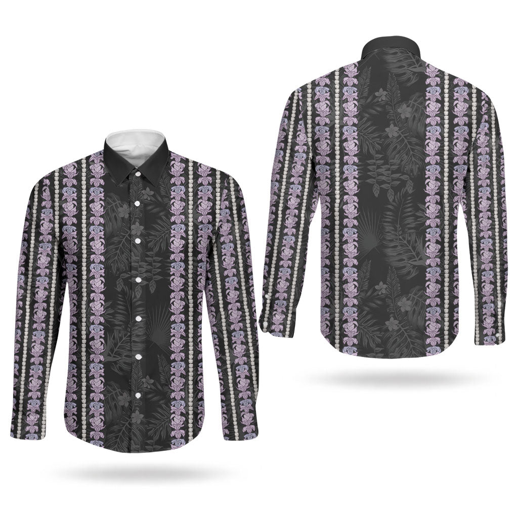Hawaii Queen Liliuokalani Couples Matching Long Sleeve Bodycon Dress and Long Sleeve Button Shirt Hawaiian Lei Pua Kalaunu LT05 - Polynesian Pride