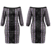 Hawaii Queen Liliuokalani Couples Matching Off The Shoulder Long Sleeve Dress and Hawaiian Shirt Hawaiian Lei Pua Kalaunu LT05 - Polynesian Pride