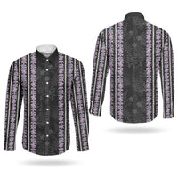 Hawaii Queen Liliuokalani Couples Matching Off The Shoulder Long Sleeve Dress and Long Sleeve Button Shirt Hawaiian Lei Pua Kalaunu LT05 - Polynesian Pride