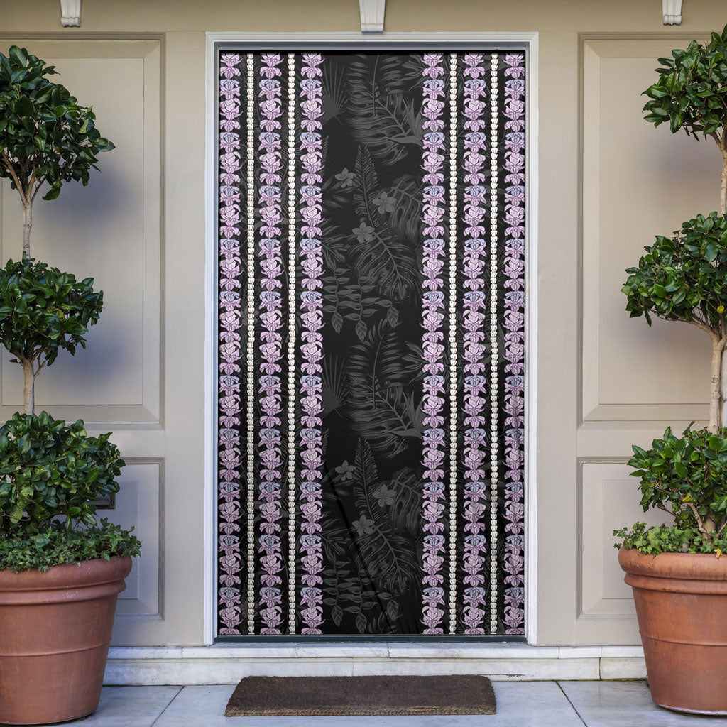 Hawaii Queen Liliuokalani Door Cover Hawaiian Lei Pua Kalaunu LT05 Black - Polynesian Pride