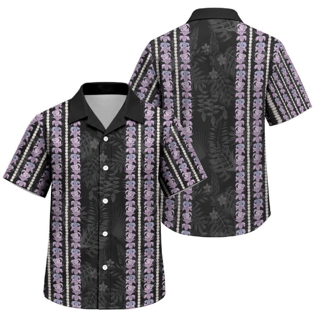 Hawaii Queen Liliuokalani Family Matching Mermaid Dress and Hawaiian Shirt Hawaiian Lei Pua Kalaunu LT05 Son's Shirt Black - Polynesian Pride