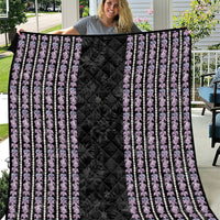 Hawaii Queen Liliuokalani Quilt Hawaiian Lei Pua Kalaunu LT05 Black - Polynesian Pride