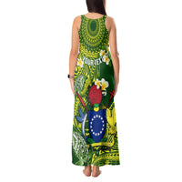 Personalized Cook Islands Tank Maxi Dress Coat Of Arms Plumeria Polynesian Turtle LT05 - Polynesian Pride