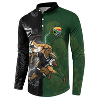 Custom South Africa And New Zealand Button Sweatshirt Springboks And Kiwis Rugby Rivalry LT05 - Polynesian Pride