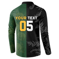Custom South Africa And New Zealand Button Sweatshirt Springboks And Kiwis Rugby Rivalry LT05 - Polynesian Pride