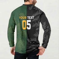 Custom South Africa And New Zealand Button Sweatshirt Springboks And Kiwis Rugby Rivalry LT05 - Polynesian Pride