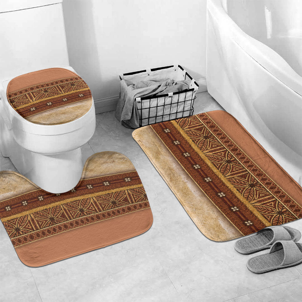 Polynesian Princess Inspired Cosplay Costume Bathroom Set Traditional Tapa Pattern LT05 Mat Set Only (3 pcs) One Size Brown - Polynesian Pride