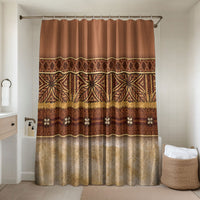 Polynesian Princess Inspired Cosplay Costume Bathroom Set Traditional Tapa Pattern LT05 Shower Curtain Only Brown - Polynesian Pride