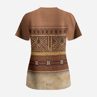 Polynesian Princess Inspired Cosplay Costume Scrub Top Traditional Tapa Pattern LT05 - Polynesian Pride