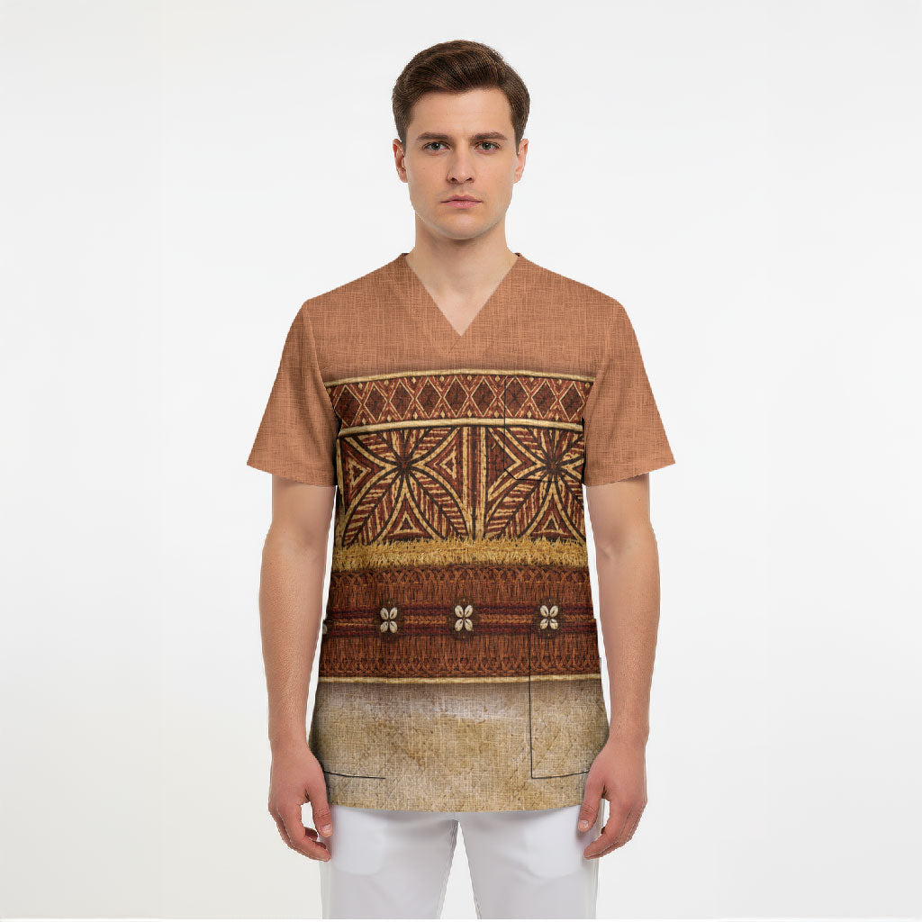 Polynesian Princess Inspired Cosplay Costume Scrub Top Traditional Tapa Pattern LT05 - Polynesian Pride