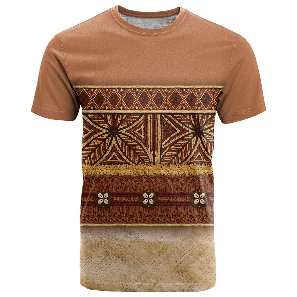 Polynesian Princess Inspired Cosplay Costume T Shirt Traditional Tapa Pattern LT05 Brown - Polynesian Pride