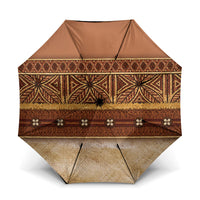 Polynesian Princess Inspired Cosplay Costume Umbrella Traditional Tapa Pattern LT05 One Size Folded 11.42 inch Opened Diameter 37.4 inch Brown - Polynesian Pride