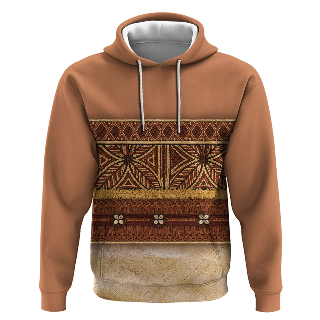 Polynesian Princess Inspired Cosplay Costume Zip Hoodie Traditional Tapa Pattern LT05 Pullover Hoodie Brown - Polynesian Pride