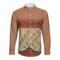 Island Elder Inspired Costume Long Sleeve Button Shirt Polynesian Tribal Pattern LT05 Unisex Multicolor - Polynesian Pride