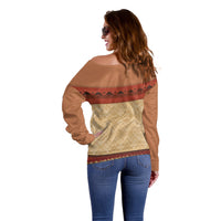 Island Elder Inspired Costume Off Shoulder Sweater Polynesian Tribal Pattern LT05 - Polynesian Pride