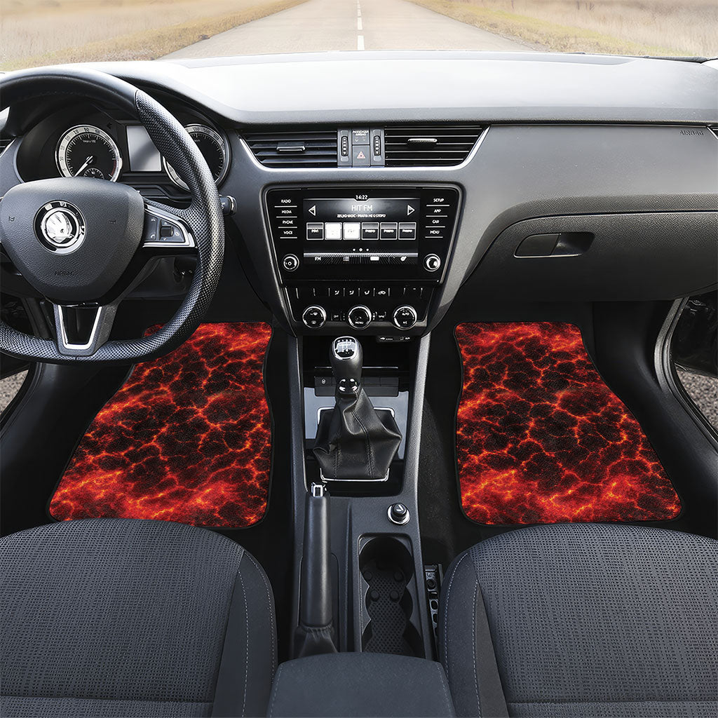 Lava Monster Costume Car Mats Fiery Lava Spiral LT05 Set 2pcs - Front Red - Polynesian Pride